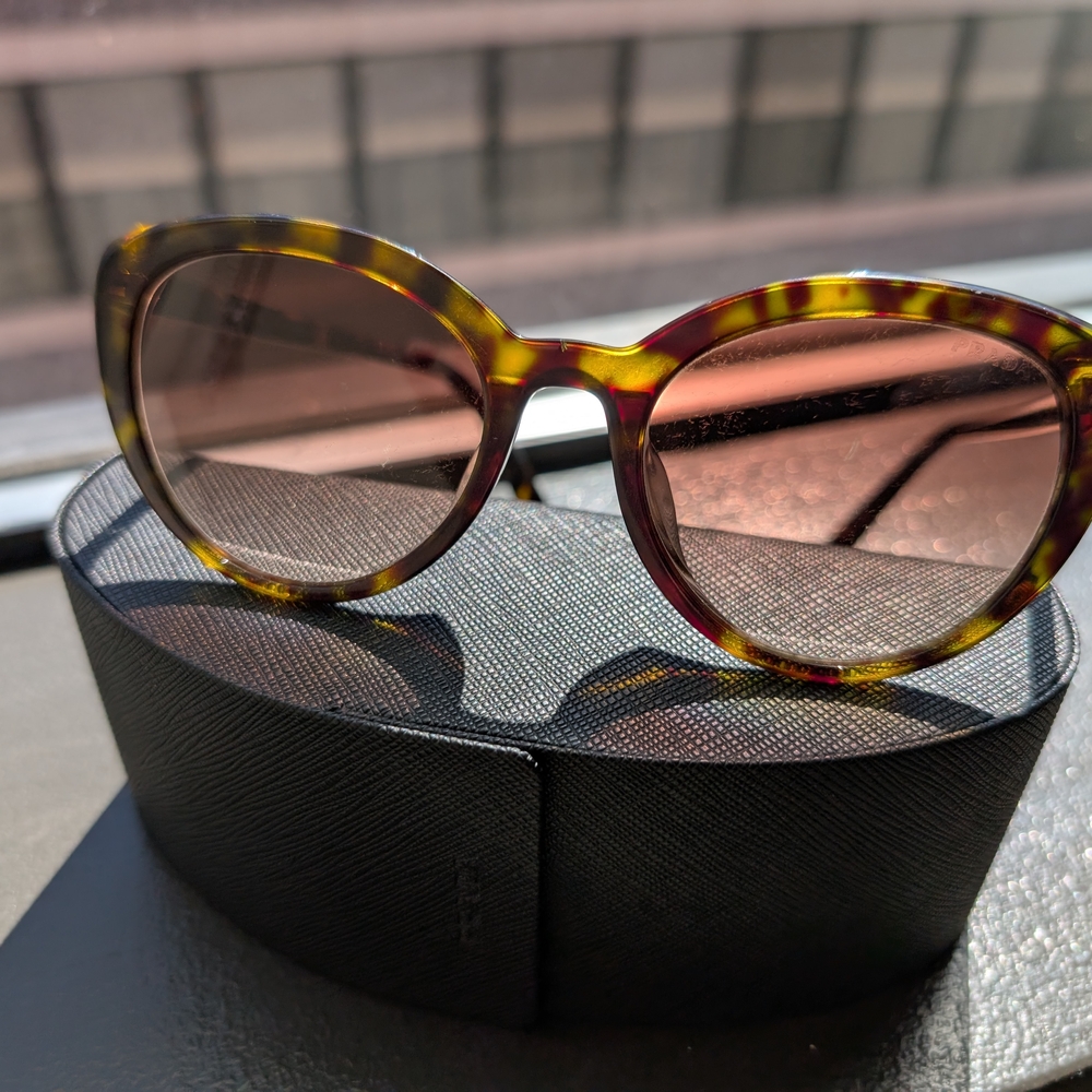 Prada Brown Tortoise Women's Sunglasses - Picture 5 of 5